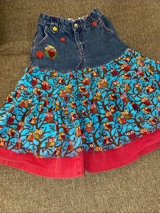 So 4th Other - SO 4th adorable Jean twill owl pattern twirl dress so CUTE!! Girls L 10/12